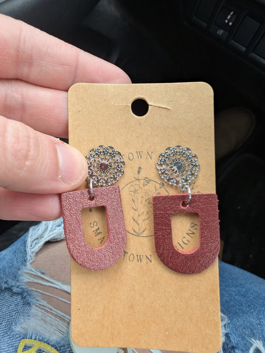 Metallic burgundy cutout