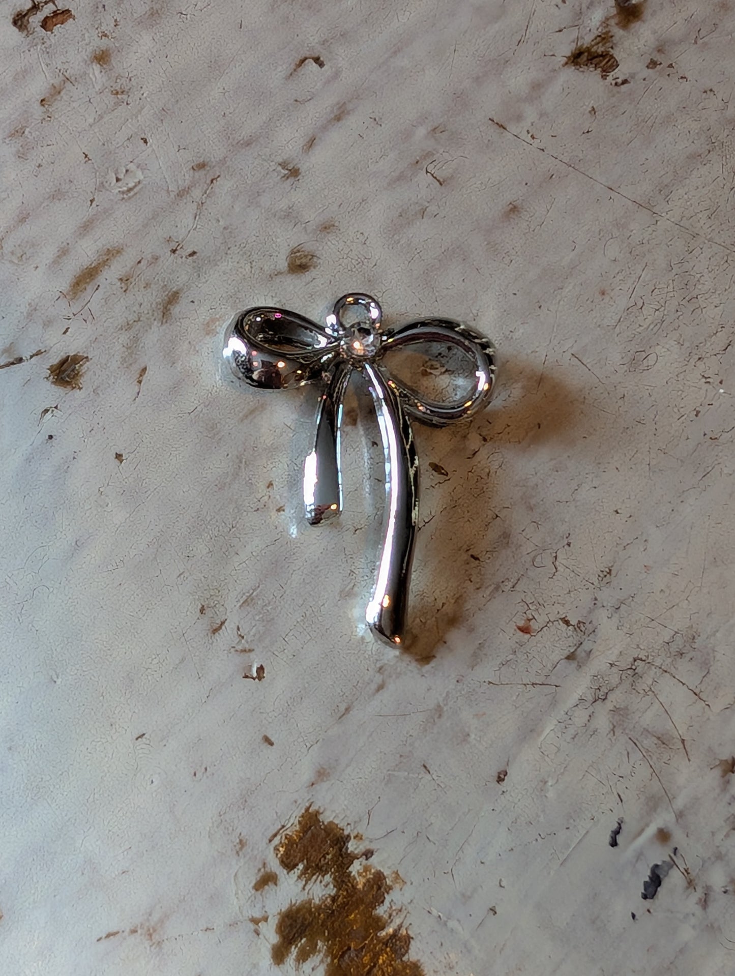 Silver Rhinestone Bow