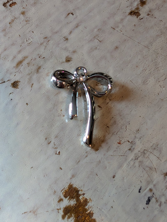 Silver Rhinestone Bow
