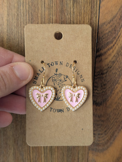 Bow Heart Dangles