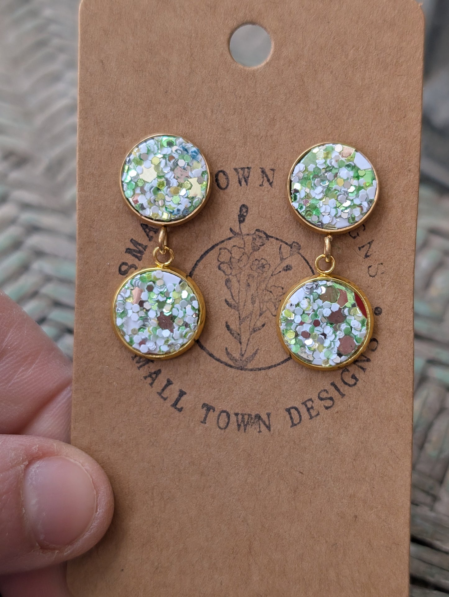 Green/White/Gold Drops