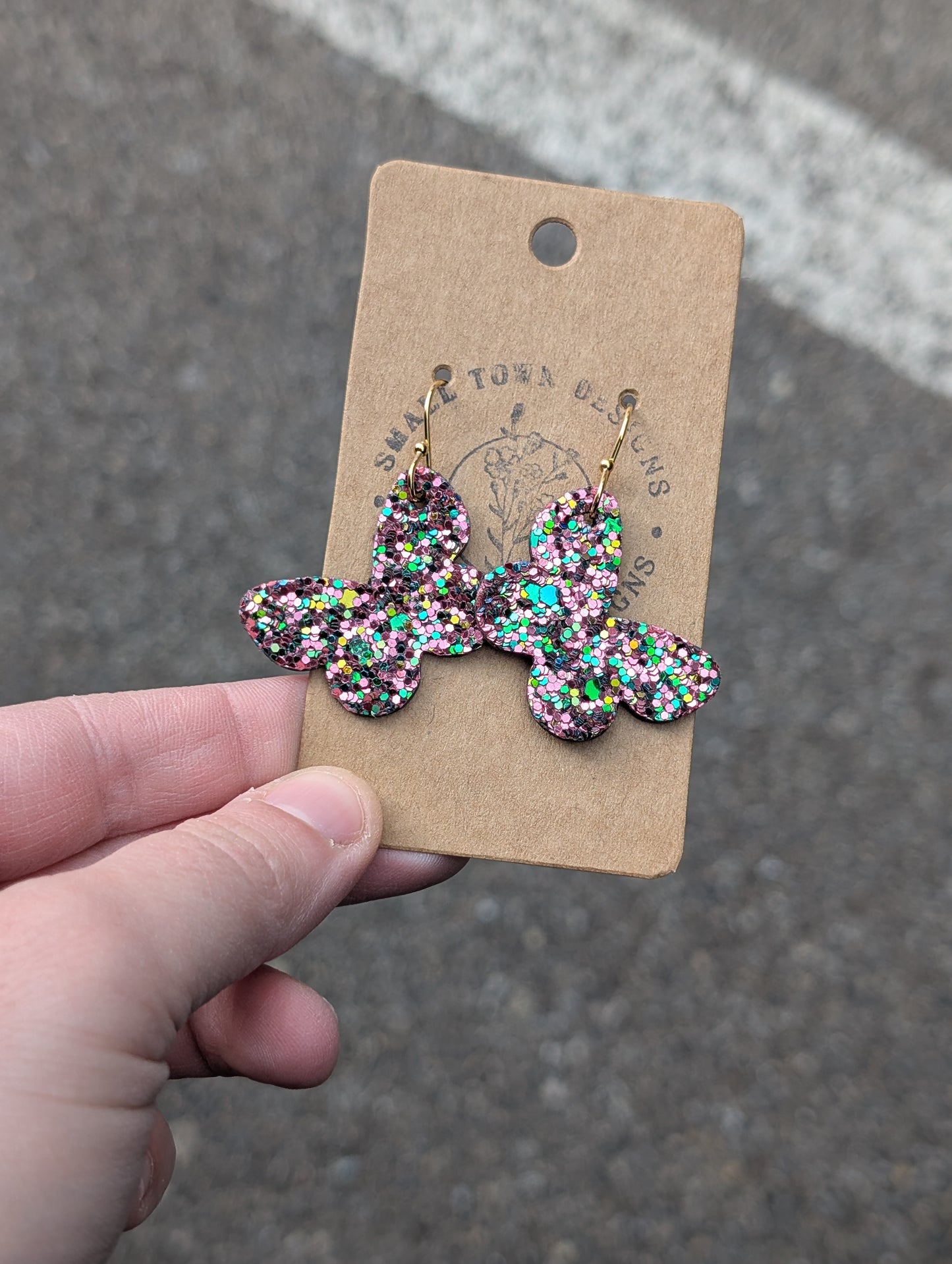 Purple/Green Glitter Mixed Butterflies