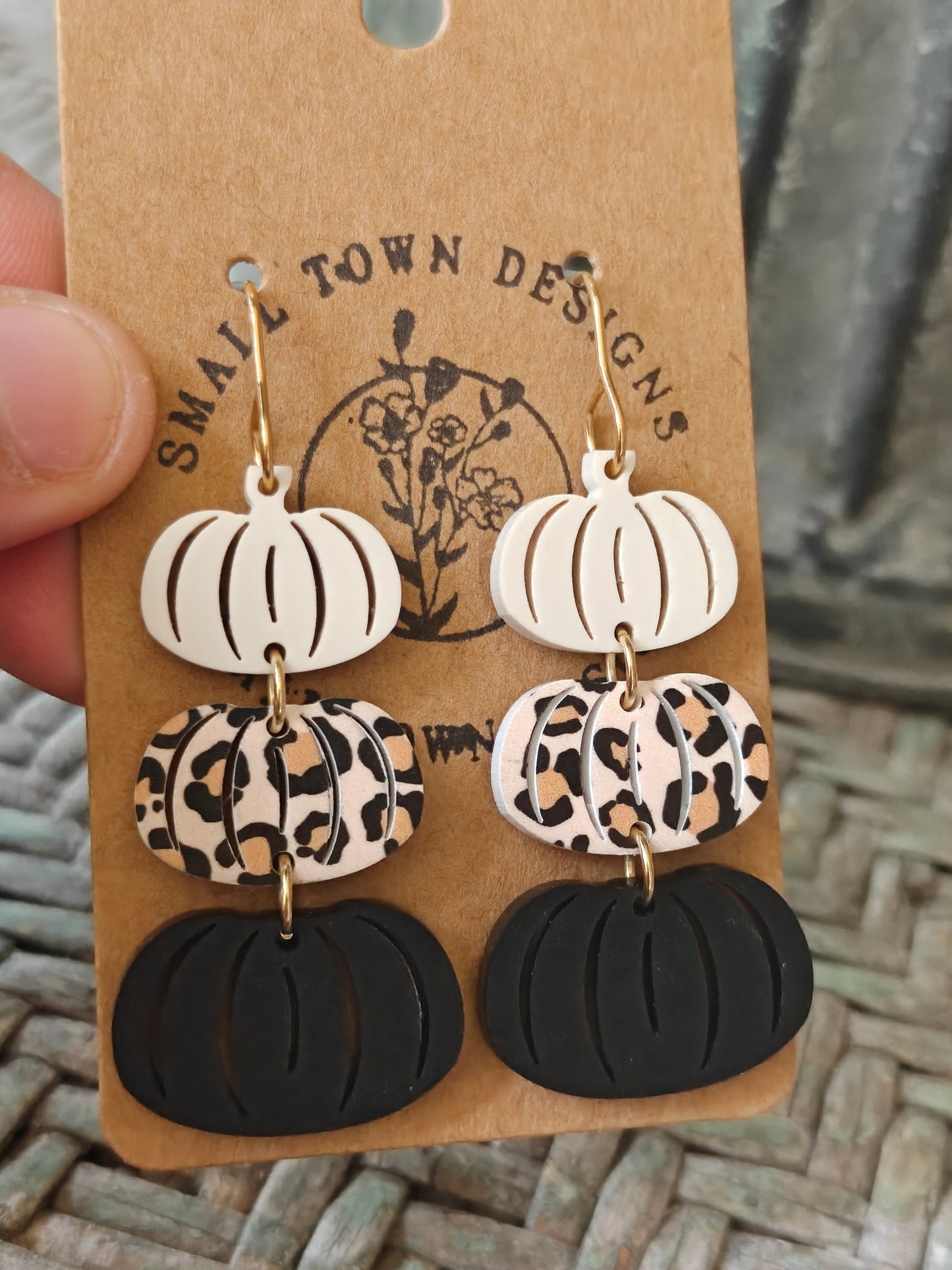 Neutral Leopard Pumpkin Trio
