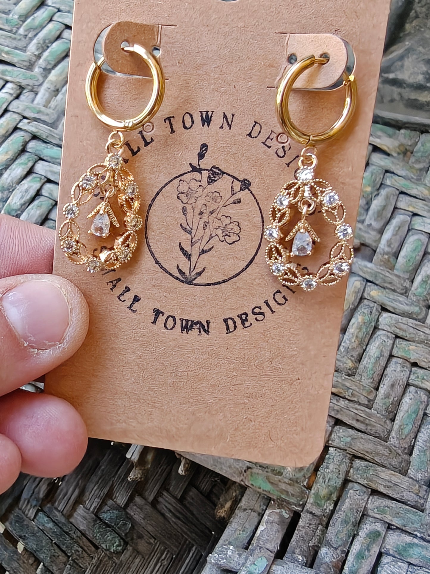 Gold Rhinestone Huggies