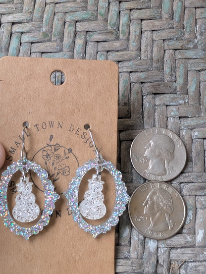 Vintage Framed Snowman