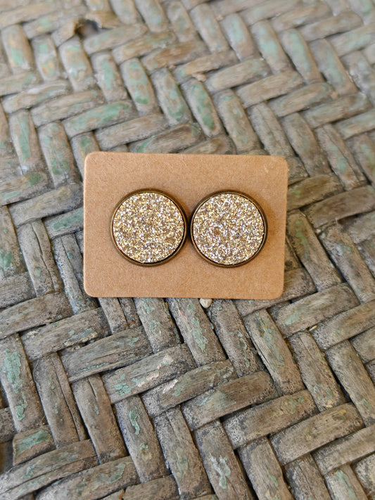 Glitter Gold Studs