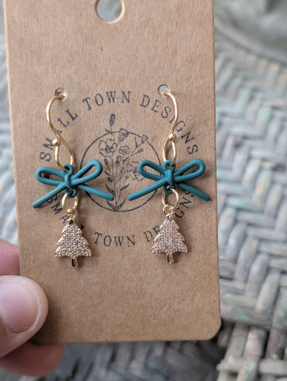 Green Bow Christmas Trees