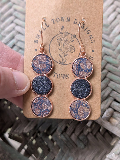 Navy/Rose Gold Leopard & Glitter Navy Trios