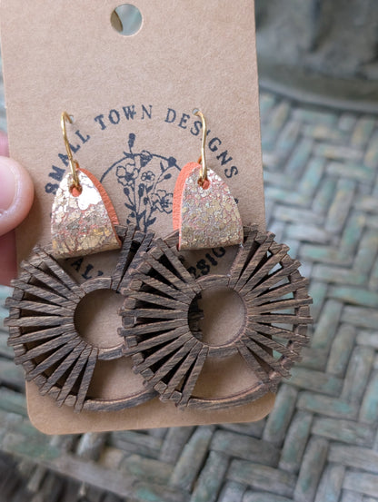 Metallic Orange Wooden Radiants