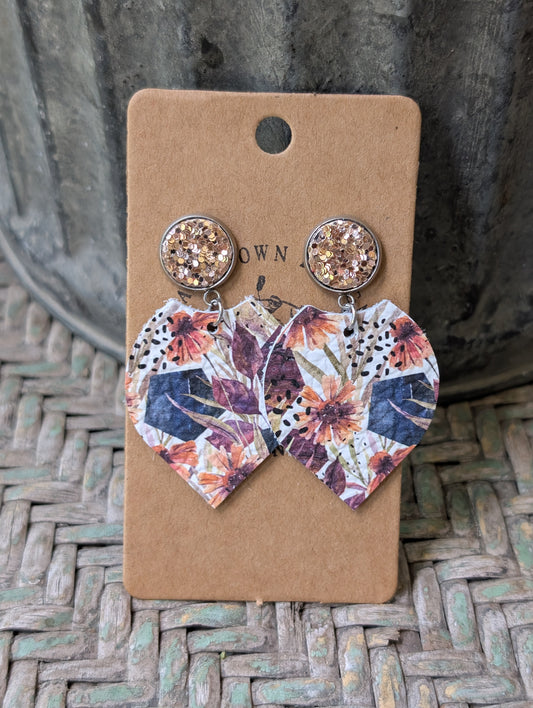 Fall Boho Floral Dangles