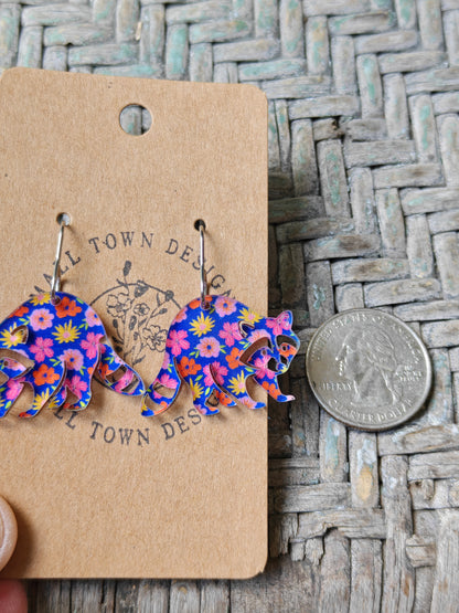 Floral Racoon Dangles