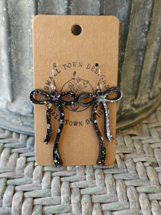 Black Glitzy Bows