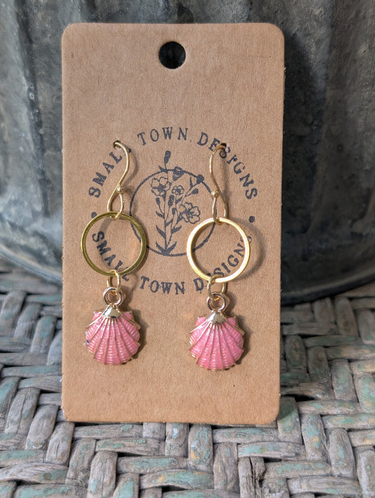 Pink Shell Dangles