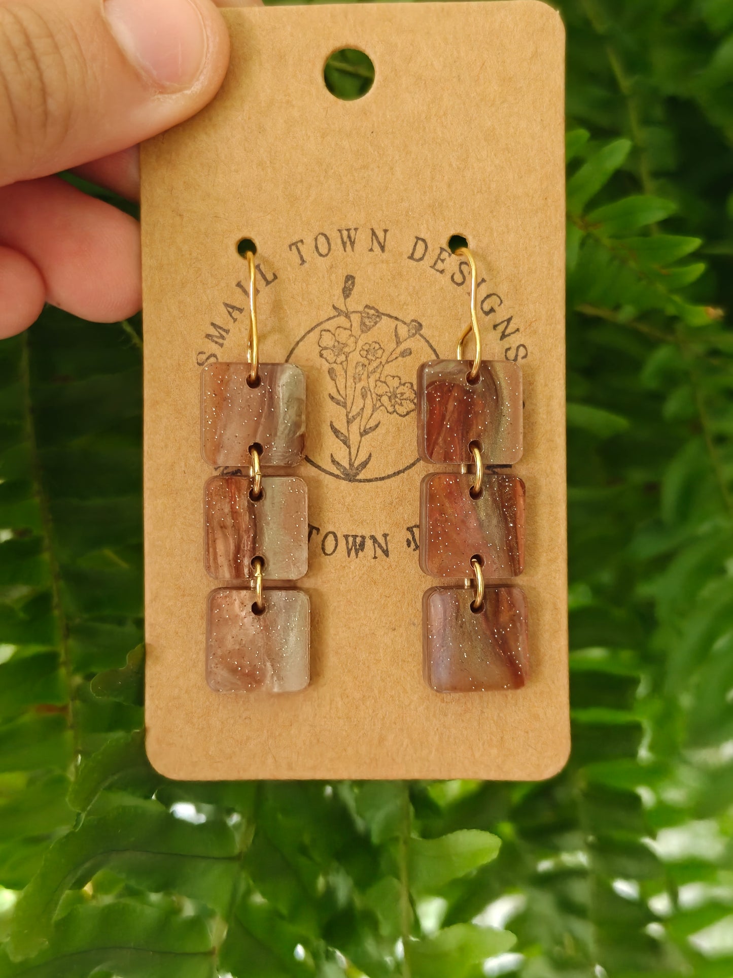 Brown Pearl Rounded Squares