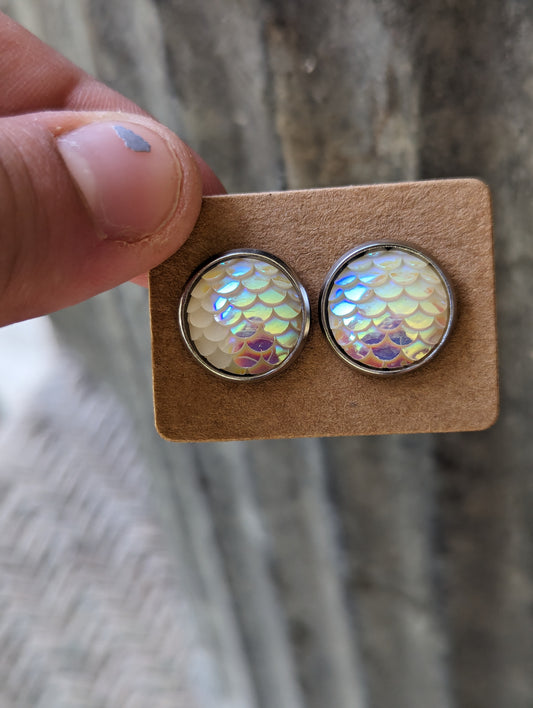 Opal Mermaid Studs