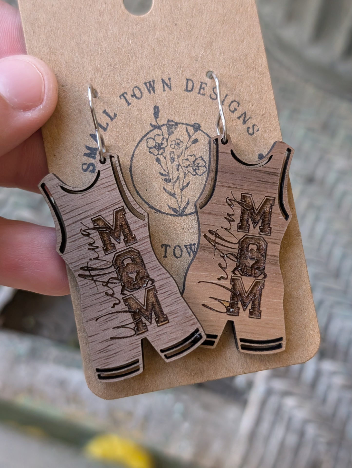 Wrestling Wooden Mom Dangles