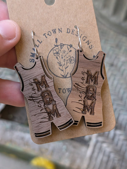 Wrestling Wooden Mom Dangles