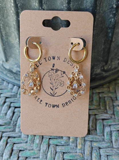 Gold Rhinestone Huggies