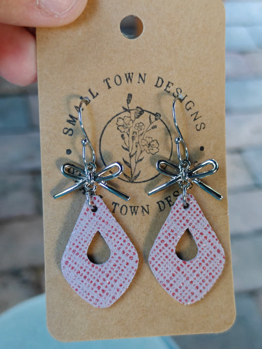 Red cutout earrings