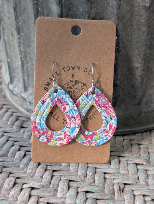 Summer Floral Embossed Teardrops