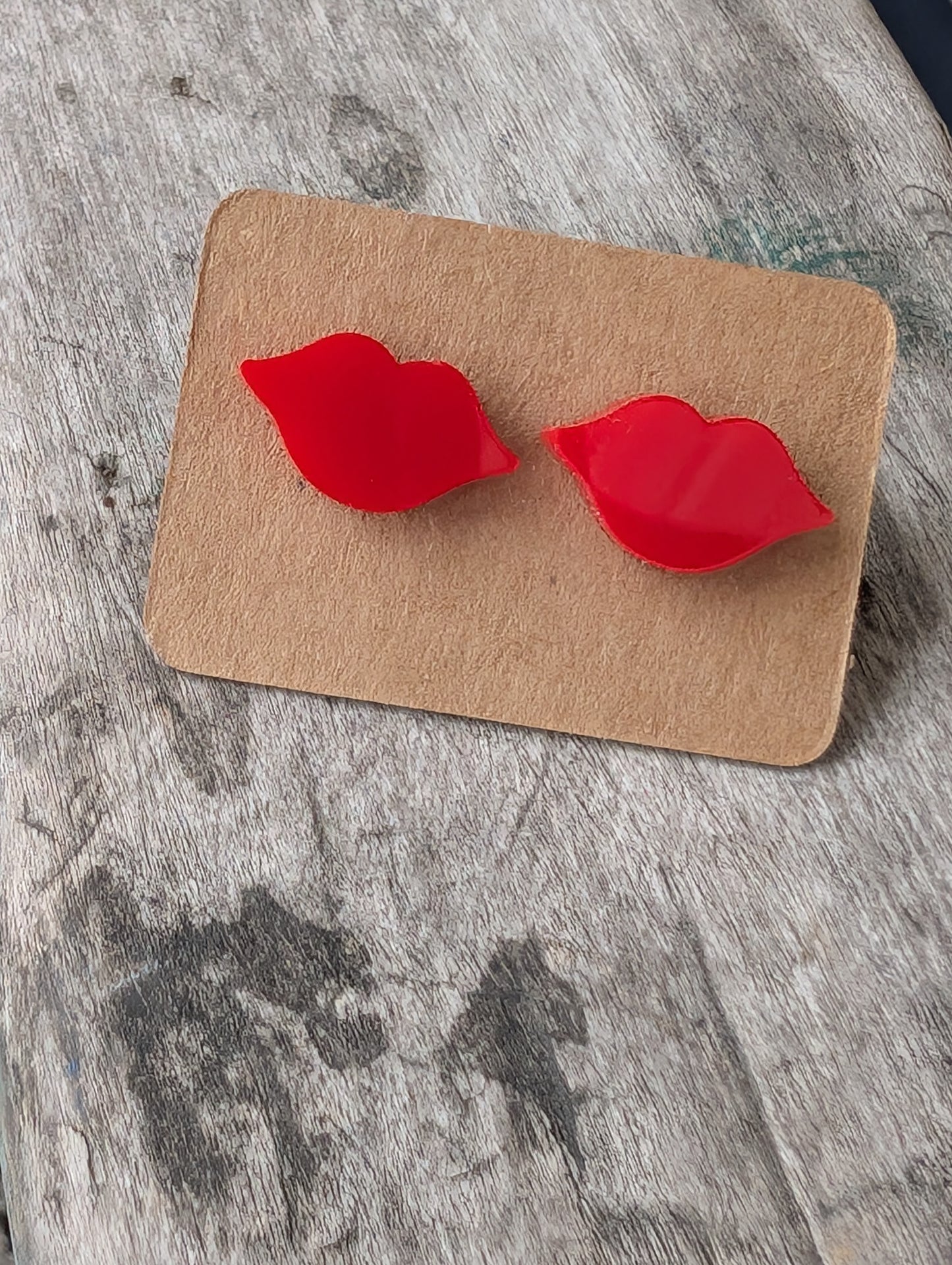 Red Lip Studs