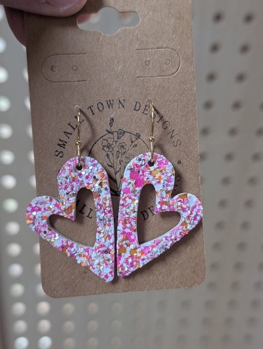 Pink glitter multi heart