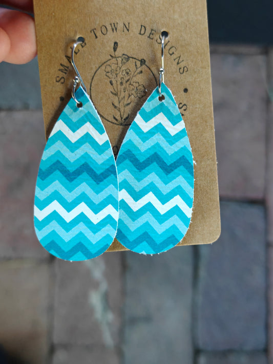Blue Chevron teardrop