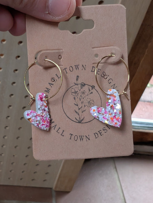 Pink multi heart hoop