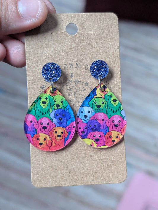 Rainbow dog dangles