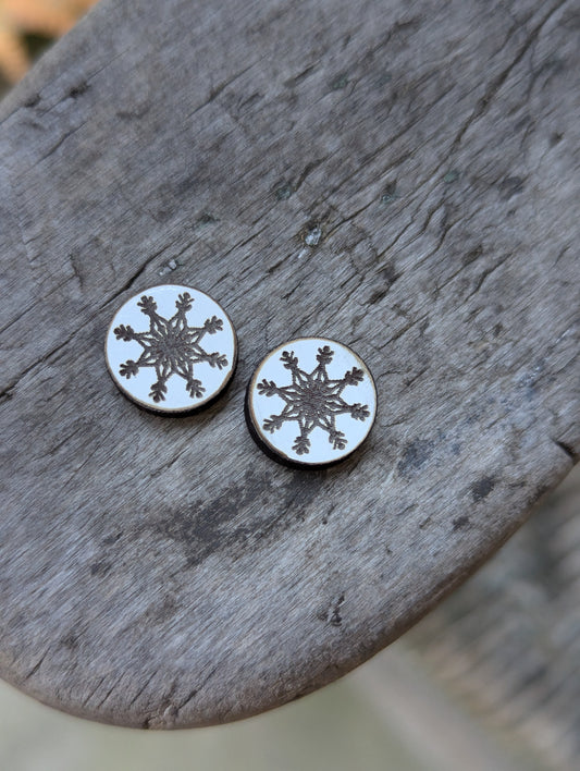 Snowflake Circle Studs