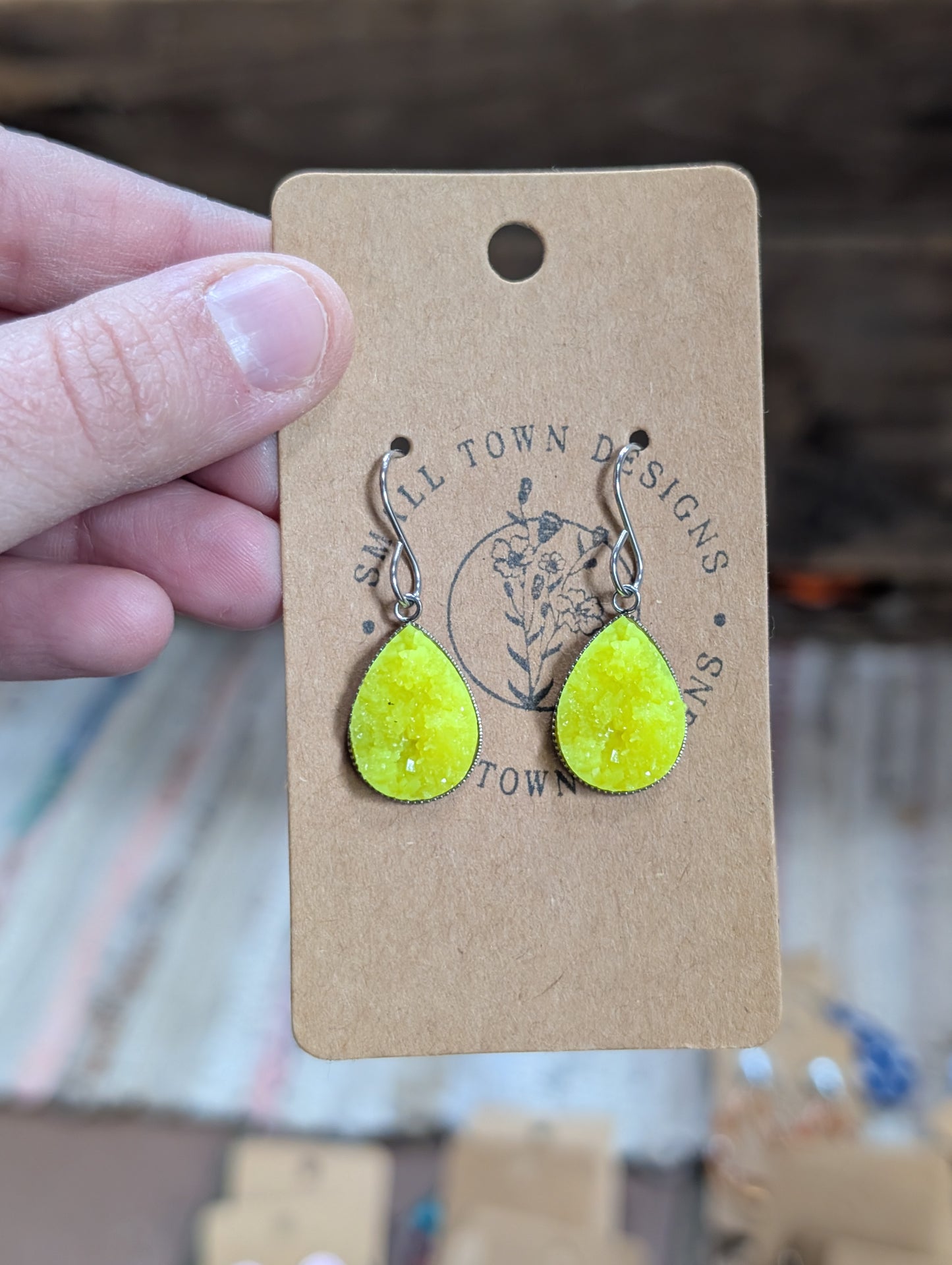 Neon Yellow Teardrops