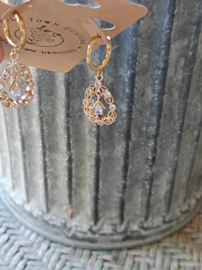 Gold Rhinestone Huggies