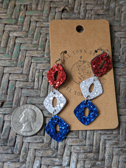 Red, White, & Blue Rounded Diamond Trio