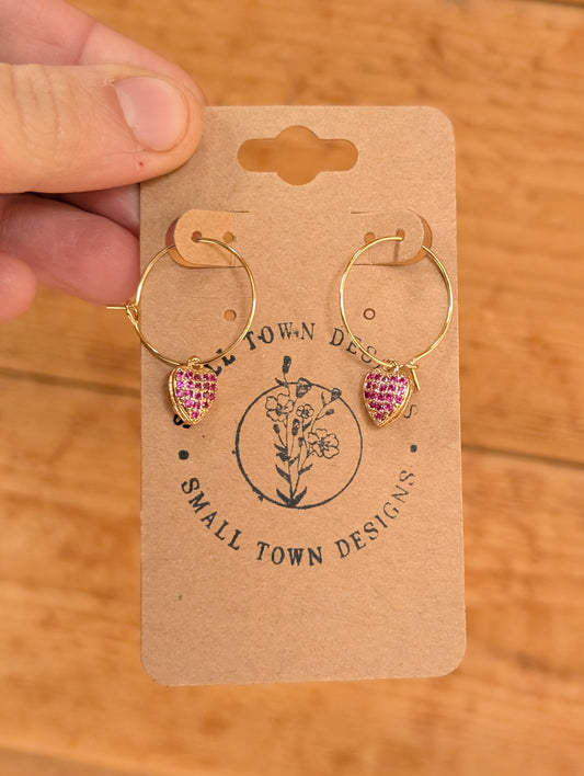 Pink Heart Hoops