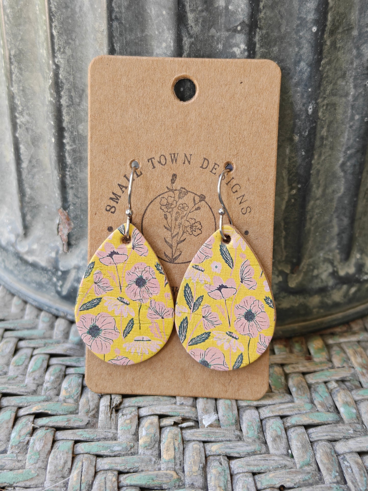 Yellow Floral Teardrops