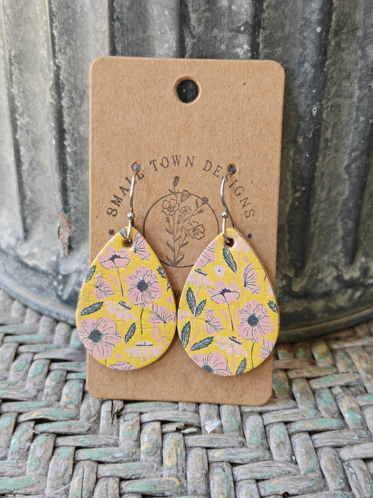 Yellow Floral Teardrops