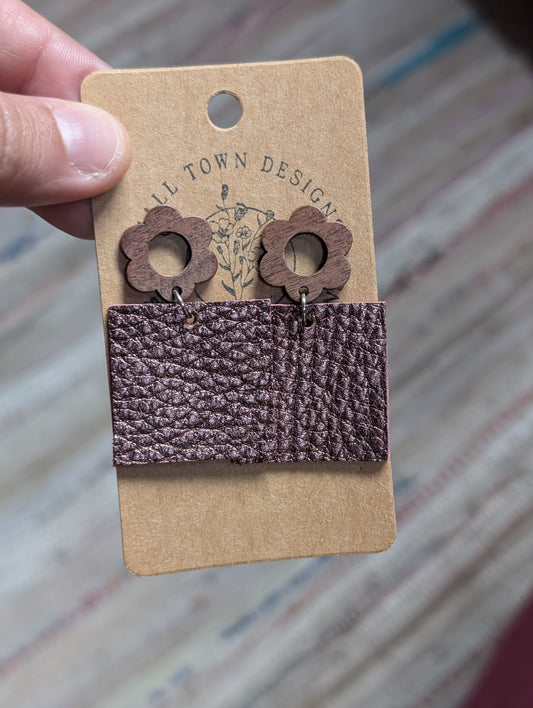 Metallic Maroon Squares