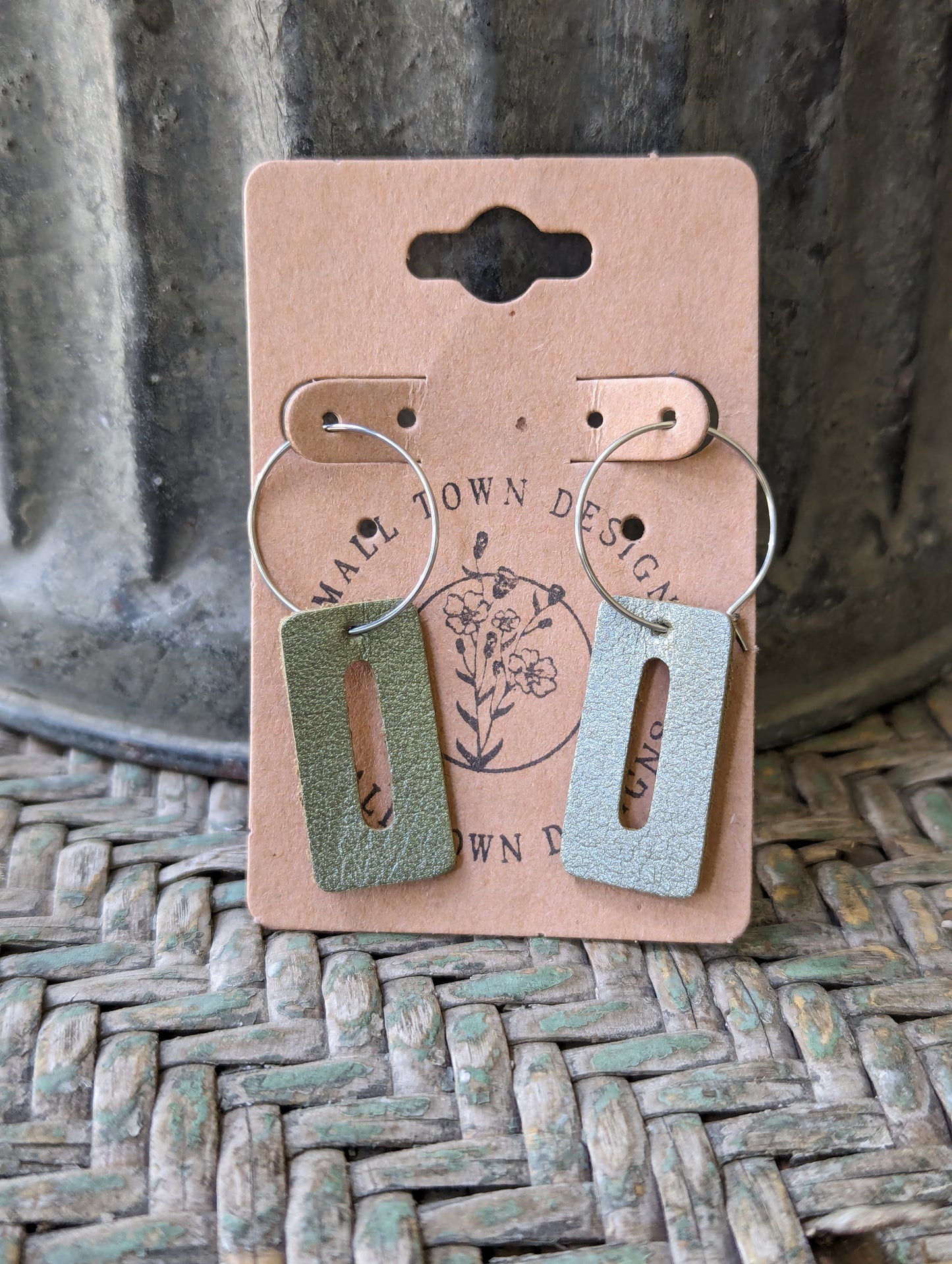 Sage Rectangle Hoops