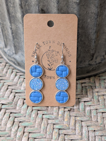 Light Blue Weave & Glitter Trios