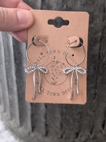 Silver Rhinestone Bows