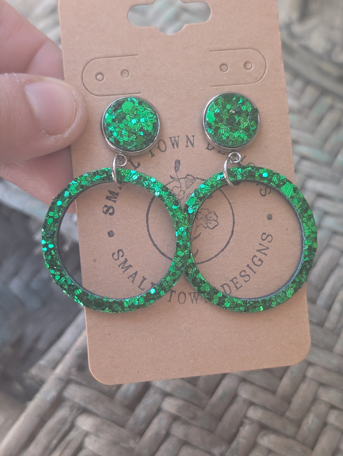 Green Glitter Rings