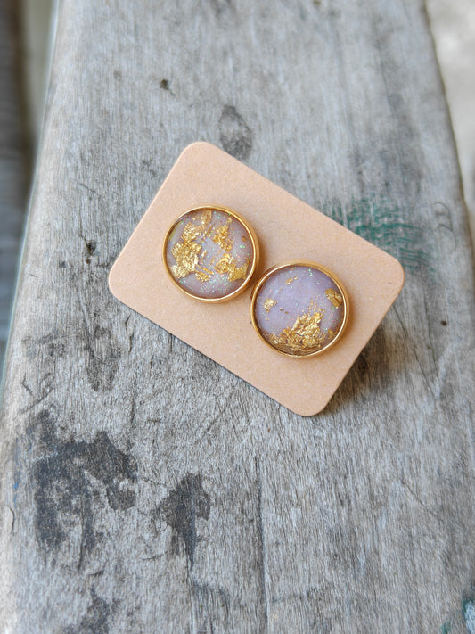 Lavender Foil Flake Studs