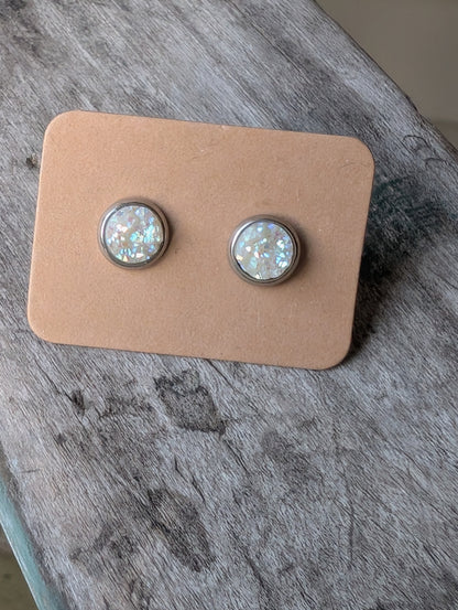 Faux Opal Studs