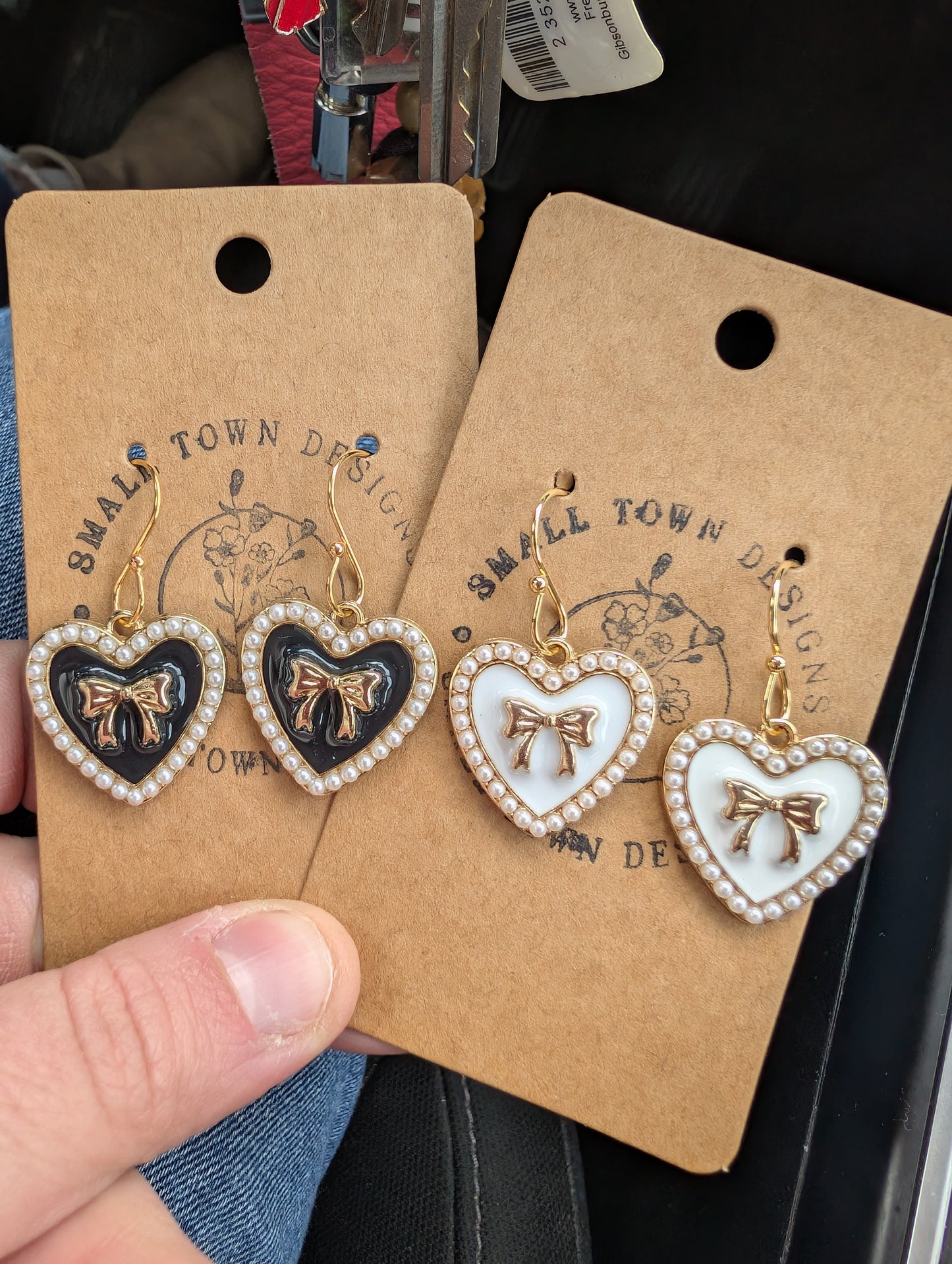 Bow Heart Dangles