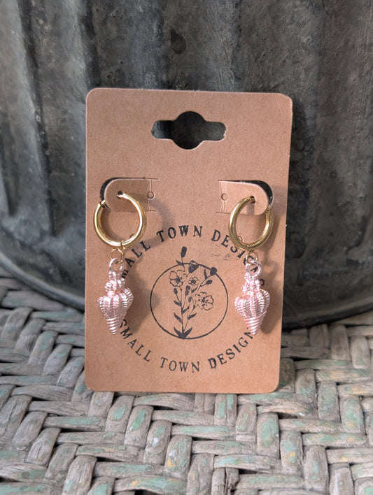 Light Pink Shell Hoops