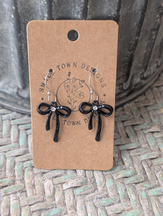 Black Rhinestone Bows