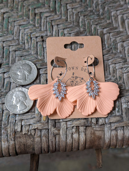 Peach Elegant Gingko Hoops