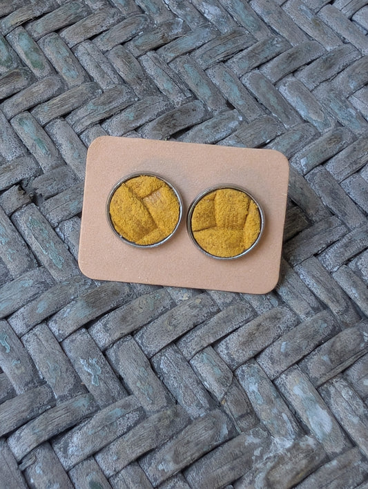 Braided Mustard Studs