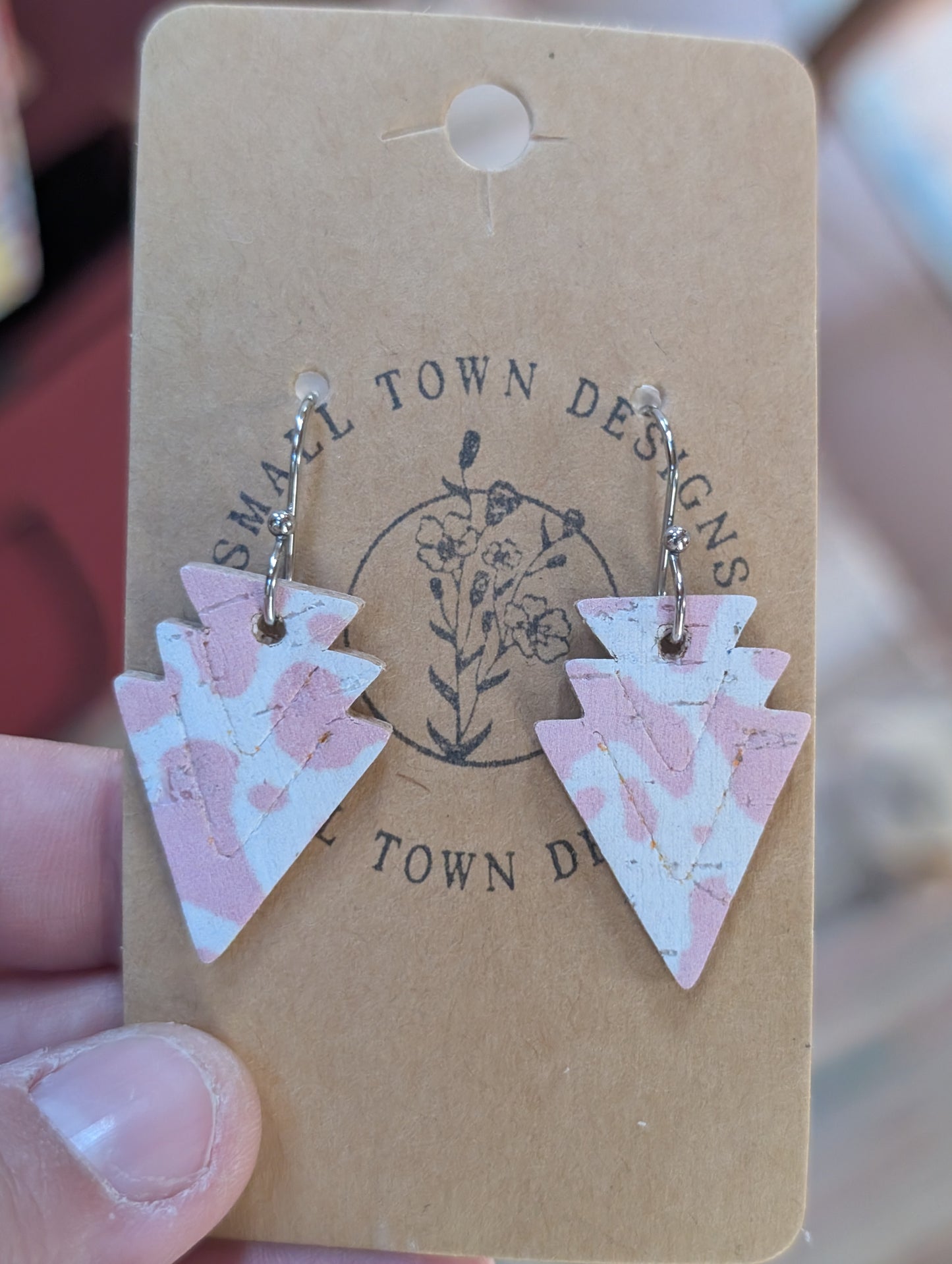 Pink cow print arrowhead
