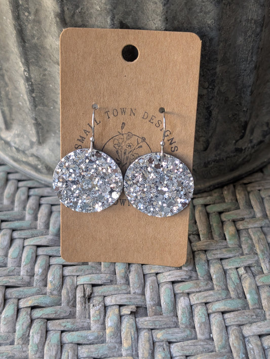 Silver Glitter Circles